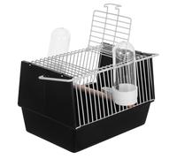 Kichvoe Portable Plastic Parrot Cage for Small Birds Handheld Bird Transport Cage with Handle for Budgie and Parakeet in Black