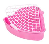 Kichvoe Portable Plastic Rabbit Potty Trainer Litter Box for Bunny and Guinea Pig, Practical Corner Litter Tray Suitable for Living Room Use