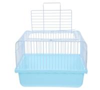 Kichvoe Portable Small Bird Travel Cage for Lovebirds and Budgies, Lightweight Blue Plastic Bird Transport Cage with Carry Handle, Suitable for Cockatiels and Small Pets