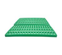 Kichvoe Rabbit Cage Mats Plastic Floor Mat with Round Holes, 2PCS Green Plastic, Drainage Ventilation Waste Leakage Design for Rabbit Farming and Indoor Pet Use 18.82 x 11.22 x