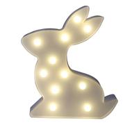 Kichvoe Rabbit Shaped Night Light Table Neon Lamp White LED Bedside Light Plastic Decorative Glow Softly in The Dark and Families on Celebration Occasions