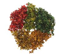 Kichvoe Realistic Miniature Leaves Resin Material 5pcs with Zero Watering Feature, 36ml Capacity, Autumn Seasonal Micro Landscape Leaves for DIY Model Railway and Fairy Garden Scenery