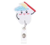 Kichvoe Retractable Badge Holder Funny Badge Reel Felt Material Teeth Shape Wear-Resistant Easy to Carry with Clip on The Back for Travel