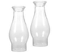 Kichvoe Retro Lamp Indoor Oil Lamp 2pcs Oil Lamp Chimney Hurricane Lamp Glass Replacement Clear Kerosene Lamp Base Vintage Oil Lamp Globe Covers for Antique Kerosene Lamp Shade