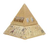 Kichvoe Retro Rings Storage Case Resin Pyramid Jewelry Case Vintage Textured Charming Storage Organiser for Women Home and Business Trips