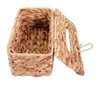 Kichvoe Retro Seagrass Woven Tissue Box Holder, Household Napkin Storage Case for Desktop, Kitchen and Living Room Decorative Tissue Organizer