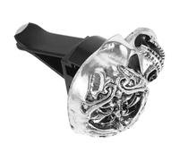 Kichvoe Retro Skull Car Vent Diffuser Clip Air Freshener for Car Interior Decor Silver Alloy Space-saving Design with Pleasant Scent for Festive Atmosphere