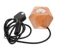 Kichvoe Rhomb Design Wooden Lamp Base with E27 Bulb Screw in Socket and British Three-Prong Plug Stylish DIY Lamp Kit