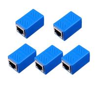 Kichvoe Rj45 Network Pass through Connector 5pcs Blue Abs Double Adapter
