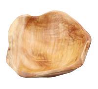Kichvoe Rustic Wood Fruit Bowl 7.95 Inch Hand Carved Small Serving Tray for Snacks Salad and Home Decor