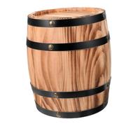 Kichvoe Rustic Wooden Wine Barrel Decor Oak Craft Prop for Home Bar Hotel Ornament Vintage Style Wood Barrel Decoration