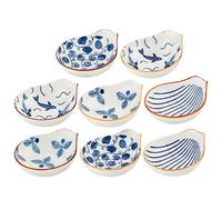 Kichvoe Seasoning Dish Set 8 Pieces Ceramic Small Sauce Bowls for Soy Sauce Dipping Condiments Snacks and Appetizers Home Dining Table Serving