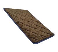 Kichvoe Self Heating Pet Heating Pad for Cats and Dogs Portable Outdoor Warming Mat Lightweight Heated Bed Cozy Thermal Cushion for Winter Comfort Brown with Blue Edge