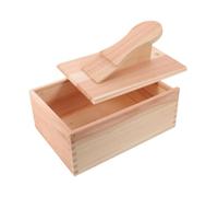 Kichvoe Shoe Rest with Polish Compartments Box Wooden and Storage Foot | Square Beige Organizer, Wide Opening Access, Easy to Clean, for Home or Commercial Shoe Care Use