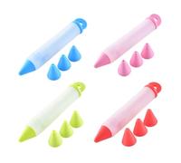 Kichvoe Silicone Multifunctional Cake Decorating Pen Set 16pcs for Chocolate Writing and Mounting Red Piping Pens for Craft Clay Color for Bakery and Restaurant Use