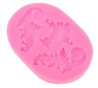 Kichvoe Silicone Relief Fondant Mold for DIY Cake Decorating, Pink Vintage Baroque Style Embossed Chocolate Candy Mold for Baking and Craft Clay