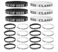 Kichvoe Silicone Wristbands and Lightweight Design 50pcs with Wearresistant Text Class of 2026 Graduation for Group Activities and Campus Parades Graduation Celebration