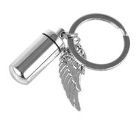 Kichvoe Silver Titanium Steel Urn Keychain with Lid Can be Opened and Key Ring, Mini Pet Urn Container Suitable for Carrying in Pockets or Purse for Friends Who Have Lost Their Pets