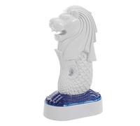 Kichvoe Singapore Merlion Sculpture Decorative Statue Blue White Architectural Model Travel Souvenir Tabletop Figurine for Home Office Feng Shui Prosperity Ornament