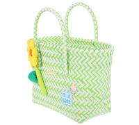 Kichvoe Small Wicker Basket with Handle, Plastic Material with Convenient Tote Design, for Picnic and Beach Use, Cute Storage Organizer Basket