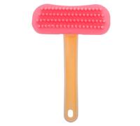 Kichvoe Soft Silicone Bunny Guinea Pig Grooming Brush Small Size Pink - Pet Bathing Massage Comb for Rabbits and Small Animals Shedding Removal Tool
