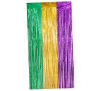 Kichvoe St Patrick’s Day Fringe Curtains Backdrop 1m X 2m Green Yellow Purple Tassel Streamer Party Decoration for Festival and Event Background