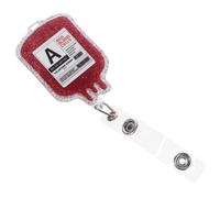 Kichvoe Staff Retractable Badge Reel Acrylic Id Card Holder with Alligator Clip, Designed for Nurses, Lab Technicians, and Students, for Scrubs and Workwear Red Type a Cells