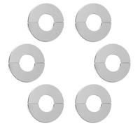 Kichvoe Stainless Steel Pipeline Hole Covers 6Pcs Split Design Pipe Collars for Wall Hole Concealment Easy Installation for Plumbing Pipework