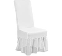 Kichvoe Stretchable White Dining Chair Covers for Homes and Restaurants, Decorative and Practical Polyester Slipcovers with Solid Colour Design, Stylish and Washable Protective Furniture