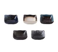 Kichvoe Sushi Plates and No Residual Odor Snack Dish 5pcs Japanese Style Ceramic Tableware with Lasting Clean Surface for Restaurants and Delicious Desserts