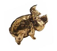 Kichvoe Unique Vintage Pig-shaped Brass Keyring Fine Polish Process, Stylish Mini Home Decor Ornament, Chic Bag Hanging Accessory for Living Room Or Office Decoration