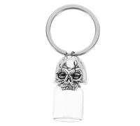 Kichvoe Urn Keychain Skull Pendant Cremation Ash Keepsake Mini Pet Urn Container Glass Wish Bottle Memorial Key Ring for Pet Ashes and Human Remains