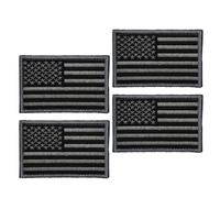 Kichvoe USA Flag Patch Hook and Material 4pcs Self-Adhesive with Detailed Embroidery American Inspired Decorative Embroidered Appliqué for Military Hats and Clothing