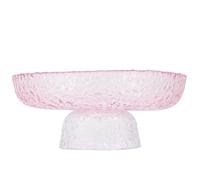 Kichvoe Vintage Pink Gradient Glass Footed Fruit Tray Reusable Cake Display Plate Household Party Serving Dish for Desserts and Snacks