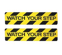 Kichvoe Watch Your Step Non-slip Warning Stickers 2pcs 15cm X 60cm Black Yellow Safety Decals Anti-slip Floor Tape for Stairs Walkways Wet Floor Caution Signs Random Style
