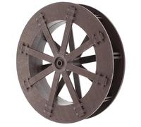 Kichvoe Waterfall Wheel Resin Ornament Water Fountain Part 12cm Plastic Brown Feng Shui Decor Indoor Garden Fish Tank Ceramic Pot Accessory