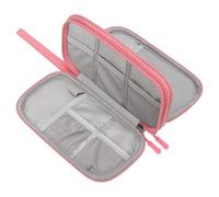 Kichvoe Waterproof Digital Cable Storage Pouch for Earphones and Data Cables, Lightweight Oxford Cloth Electronic Storage Bag with Double Layer Design, for Travel and Office Use Pink