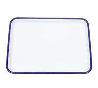Kichvoe White Enamel Baking Cookie Sheet, Enamelware Roll Pan Ceramic Baking Pan Rectangular Roasting Pan Oven Dish Pancake Baking Tray for Home Kitchen 26x18cm