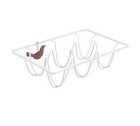 Kichvoe White Iron Egg Holder Rack for Kitchen and Cabinet, Space Saving Multi-functional Egg Organizer Shelf with Smooth Surface for Tabletop and Fridge Storage