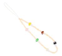 Kichvoe White Mushroom Beaded Mobile Phone Chain with Fine Workmanship, Plastic Material, Phone Pendant and Bag Hanging Decor for Valentine's Day Or Christmas Random Color