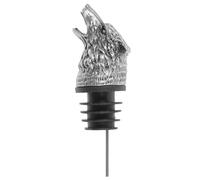 Kichvoe Wolf Head Wine Aerator Pourer Spout, Alloy Liqour Pourer Wine Decanter with Bottle Stopper Retro Style Wine Pourer Bottle Pour Spout Stopper for Whiskey Silver