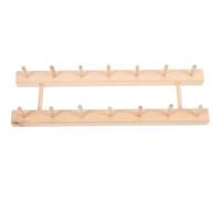 Kichvoe Wood Thread Holder Storage Stand for Sewing Spools and Mini Cones, Practical Wooden Embroidery Thread Holder Organiser, Convenient DIY Craft Sewing Accessories Rack