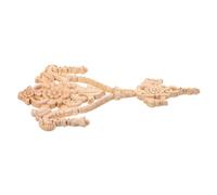 Kichvoe Woodcarving Decor Carved Corner Applique Decorative Furniture Applique Khaki Wood Material Artistic Design Three-Dimensional Layered Look Home Decoration Suitable for A Wide Range