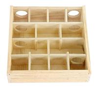 Kichvoe Wooden Hamster Maze Toy for Small Pets and Small Animals, Khaki Multi-grid Maze for Fun Exercises and Promotes Healthy Growth, Household Hamster Activity Accessory