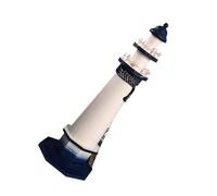 Kichvoe Wooden Lighthouse Decoration Nautical Lighthouse Decoration 38cm Mediterranean Style High-grade Wood Retro Design Wear Resistant Coastal Theme Decor