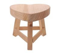 Kichvoe Wooden Plant Stand Small Stool with Heart Shape Design, Rustic Wood Display Riser for Steady Support and Easy Maintenance, for Home Tabletop and Office Decoration