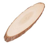 Kichvoe Wooden Plate Ornament for Crafts Oval-Shaped Wood Slice Beige Natural Rustic Wood Material Resistant to Warping and Breaking for Creating Signs and Rustic Weddings DIY Garden