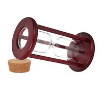 Kichvoe Wooden Refillable Hourglass Timer 9.8x17cm with Red-brown Finish and Cork Stopper, DIY Decorative Sand Timer for Household Kitchen Countdown and Craft Projects