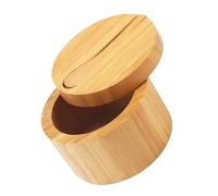 Kichvoe Wooden Salt Box Lid and Magnetic Swivel Closure, Multi-Function Spice and Pepper Container for Kitchen Seasoning Storage