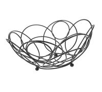 Kichvoe Wrought Iron Storage Basket for Kitchen, Nordic Style Black Hollow-Out Fruit Basket, Sturdy Multi-Functional Household Organizer